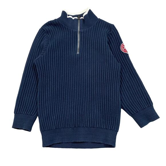 Holebrook Junior 1/4 Zip Windproof Knit Sweater Youth Medium Preppy